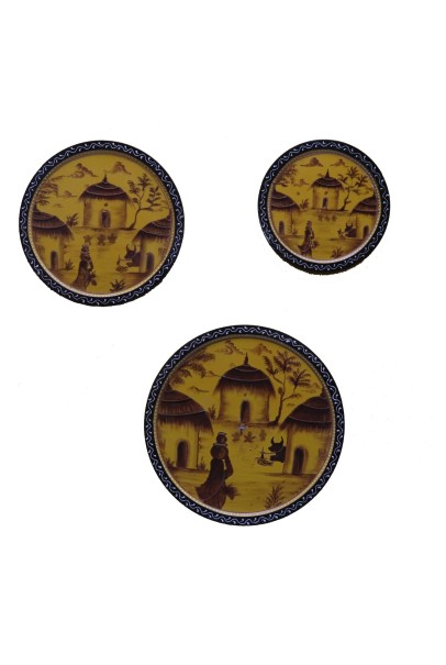 Wooden Wall Decor Plates - Set of 3 Wooden Wall Decor Plates - Set of 3